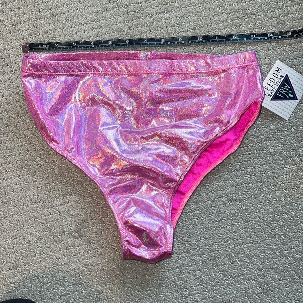 Freedom Rave Wear High Waisted Brazilian Bottoms